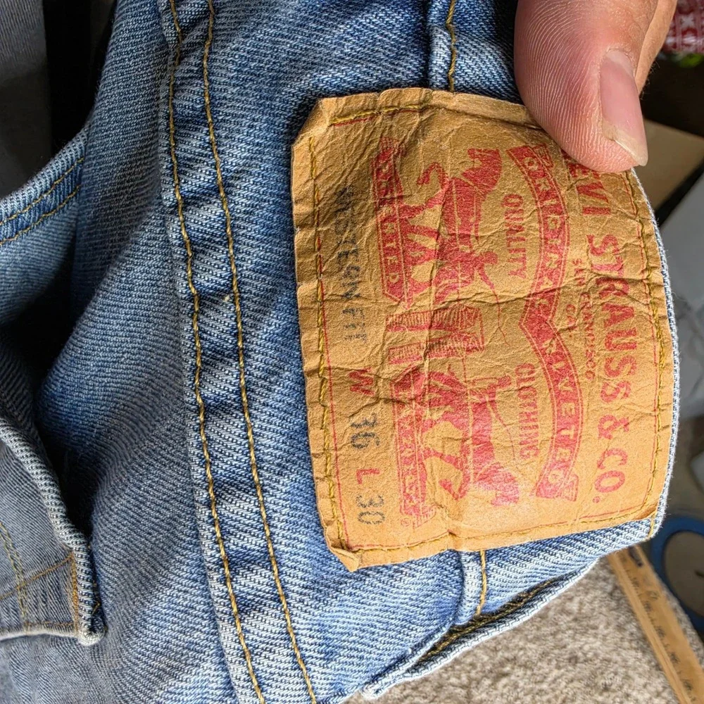 Levis Western Fit Jeans Mens 36x30 Light Wash Blue Denim A0052-0005 Outdoor